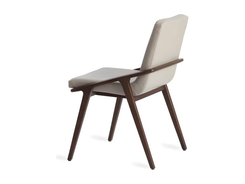 Chaise en bois de frêne et simili cuir Decohaute - Lot de 2-Couleur Decohaute 72 Gris foncé VWCP42870