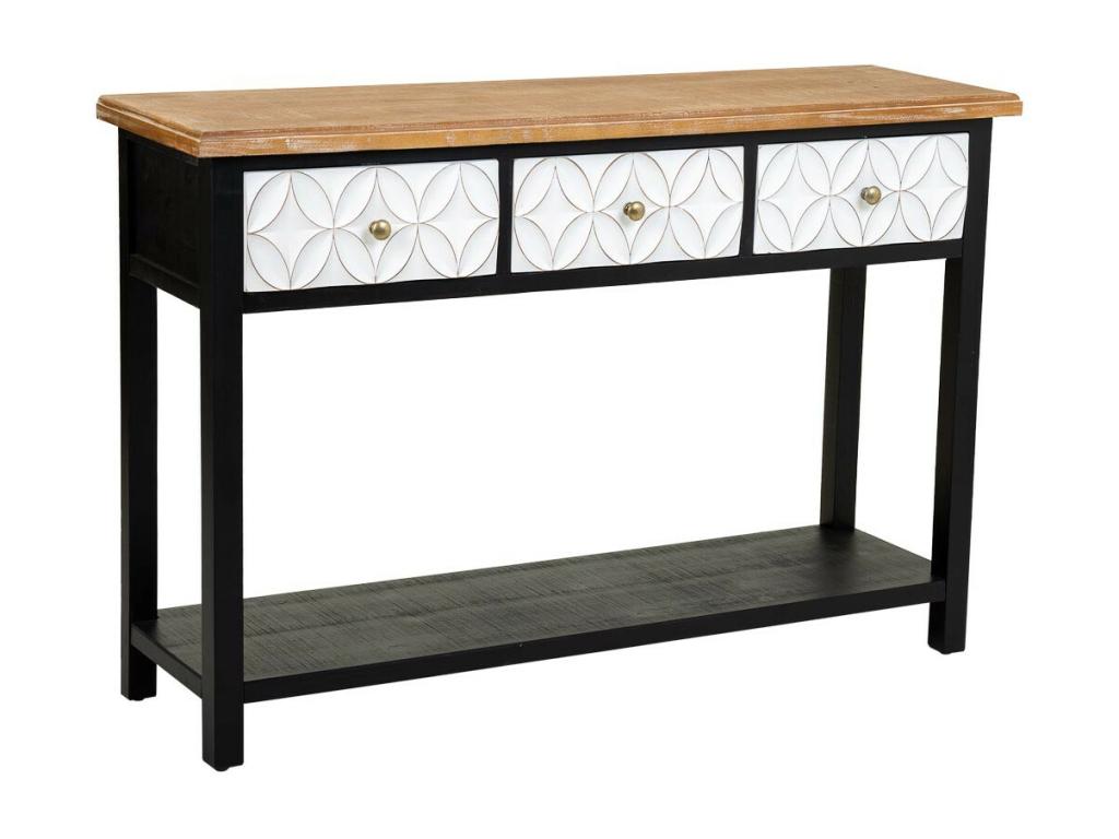 Console en bois avec 3 tiroirs 120x40x81 CUSJ84788