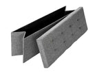 Banc coffre de rangement tissu gris 110x38x38 cm 2208146 SNRM60999