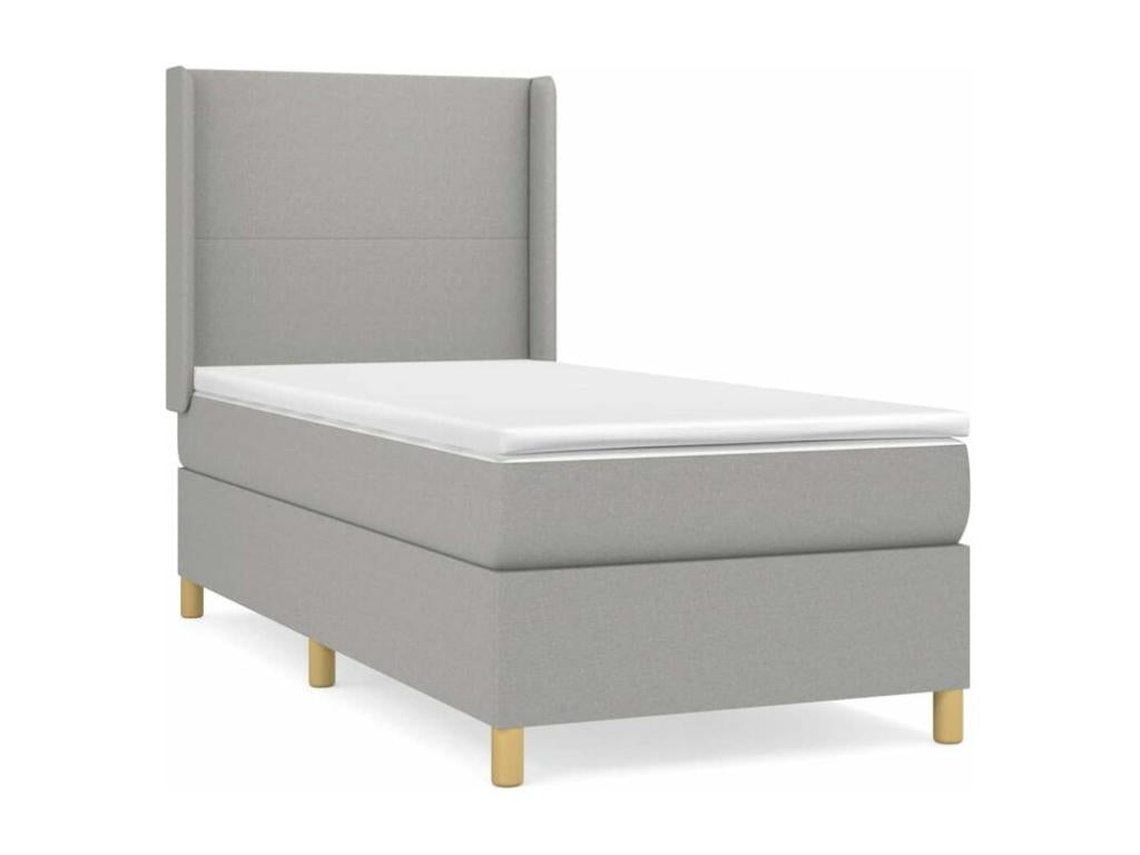 Sommier à Domopure de lit avec matelas Gris clair 90x200 Tissu RZJK57808