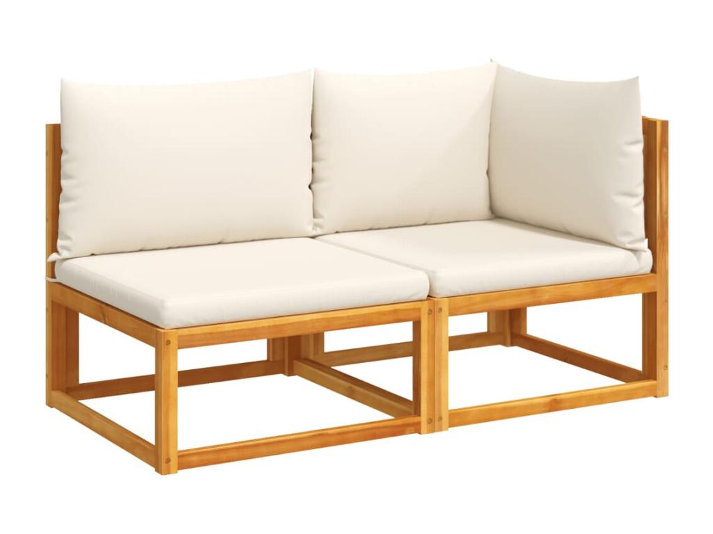 Canapé de jardin avec coussins 2 places bois massif d'Decohaute WAPD28540