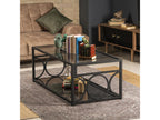 Table basse Decohaute métallique et verre tempéré Noir RJOK45849