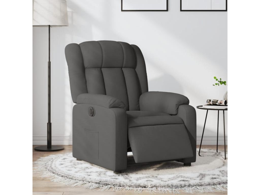 Fauteuil inclinable électrique Gris foncé Tissu ZEDV61364