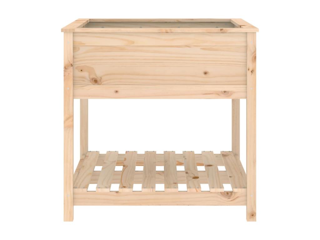 Jardinière avec étagère 82,5x82,5x81 cm Bois massif de pin DAPZ34310