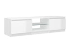 Meuble TV avec Decohauteères LED blanc brillant 140x40x35,5 cm IKRJ41284