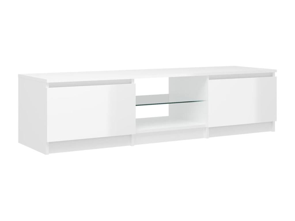 Meuble TV avec Decohauteères LED blanc brillant 140x40x35,5 cm IKRJ41284