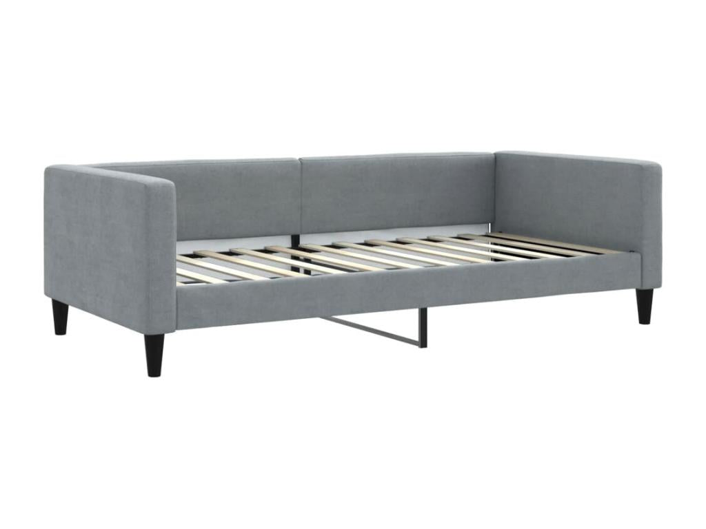 Lit de jour avec matelas gris clair 100x200 cm tissu ESIQ69866