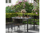 Table de jardin rectangulaire 4 personnes métal plateau résine tressée KHQJ33317