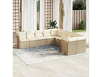 Salon de jardin avec coussins 10 pièces beige résine tressée HHJL48515