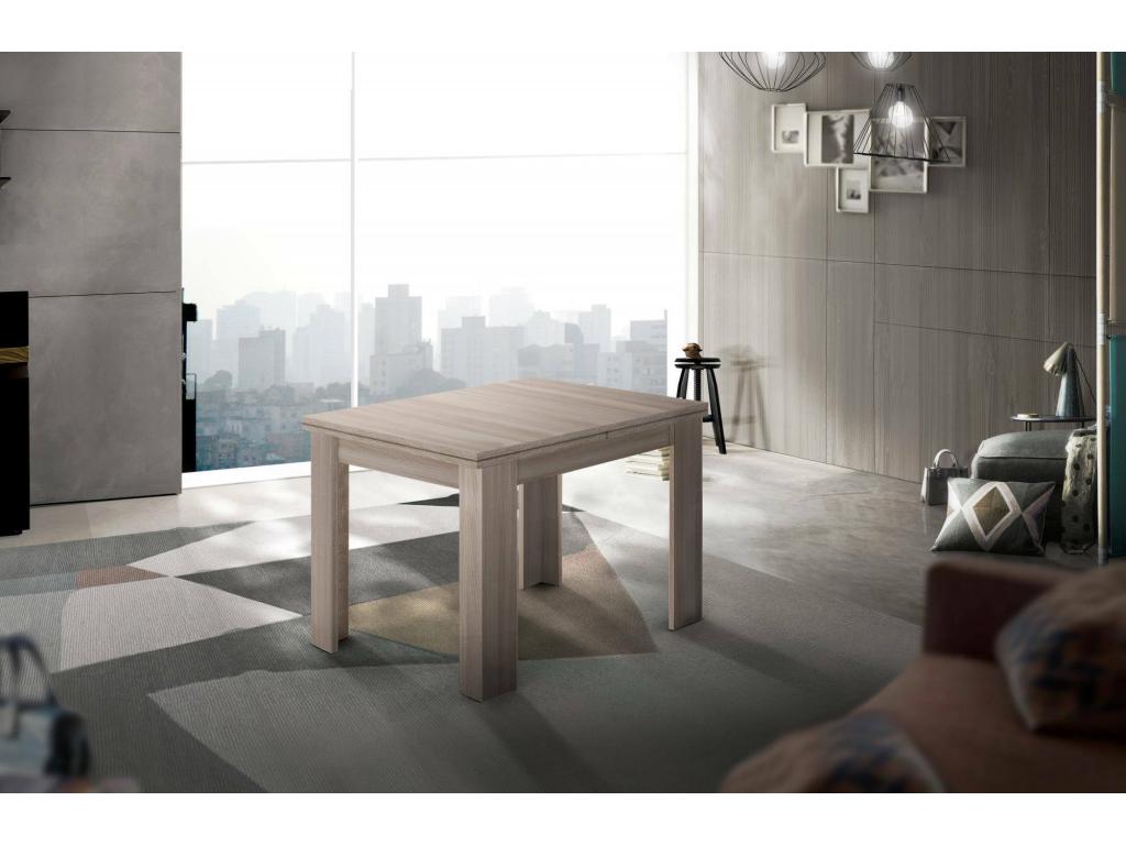 Table extensible Decohaute Console auxiliaire de cuisine Table extensible Made in Italy 90x90h75 cm Orme perlé MQQT08305