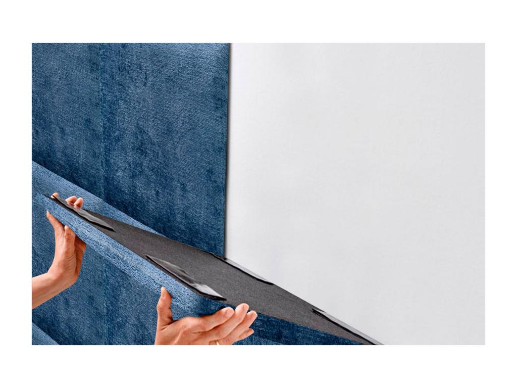 Decohaute Tête de Lit Rembourrée en Laine Écologique Composée de Panneaux Autocollants Interchangeables Chambre de Luxe Rembourrée Bleu 95 cm OYEQ63714