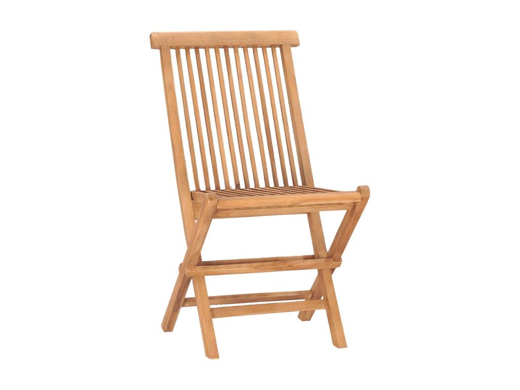 Mobilier de dîner d'extérieur pliable avec coussin 3 pcs Teck 35 VCZG19467