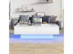 Table basse moderne brillante avec 2 tiroirs - 115x55x34 cm - LEDs - Panneaux de particules - Noir RLPS08267