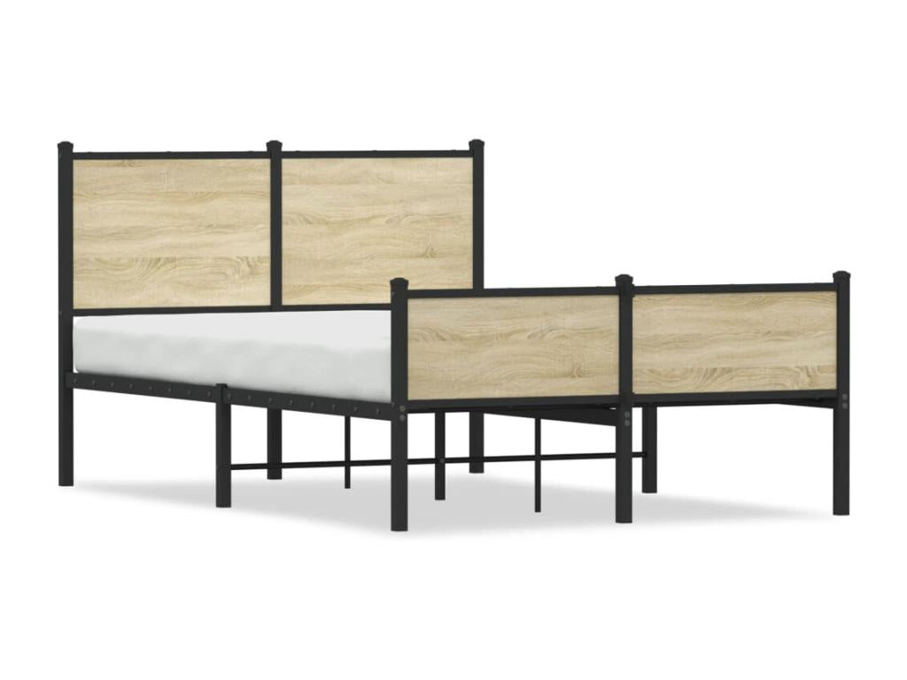 Cadre de lit en métal sans matelas chêne Decohaute 120x200 cm HNXM11305