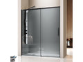 Paroi de douche fixe Porte coulissante Domopure profil noir mat verre fumé 150 cm Sans paroi latérale TPFQ17610