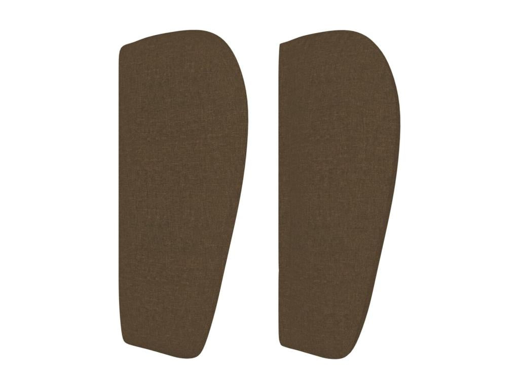 Tête de lit avec oreilles Marron foncé 103x23x78/88 cm Tissu ZEUK58525