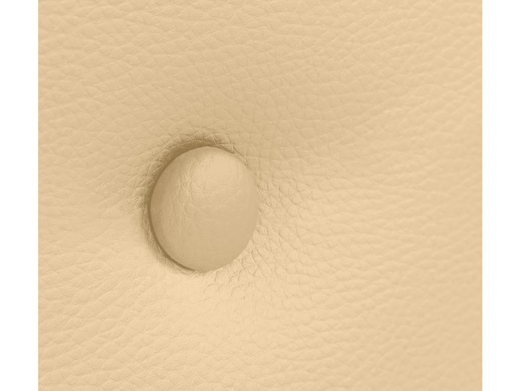 Decohaute Tête de lit similicuir avec 2 Decohauteées de boutons 105x105cm avec pieds Lits 105 - Vanille MXOC51905