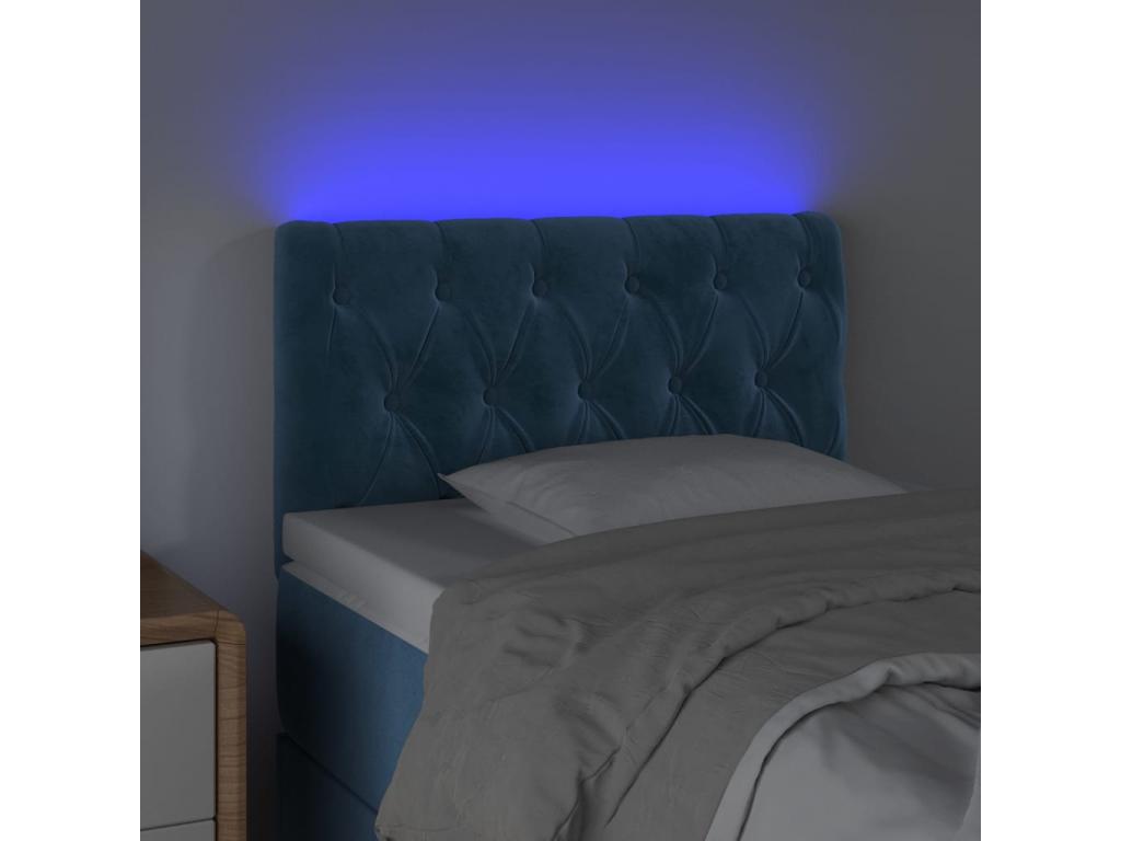 Tête de lit à LED Bleu foncé 80x7x78/88 cm Velours DHLQ34274