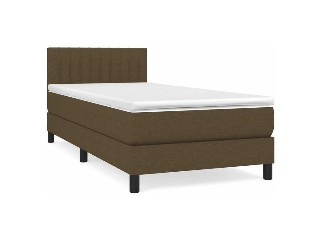 Sommier à Domopure de lit avec matelas Marron foncé 90x190 XDDW24392