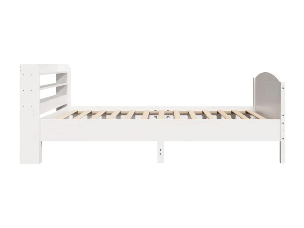 Cadre de lit sans matelas blanc 100x200 cm bois de pin massif ZNEX47814