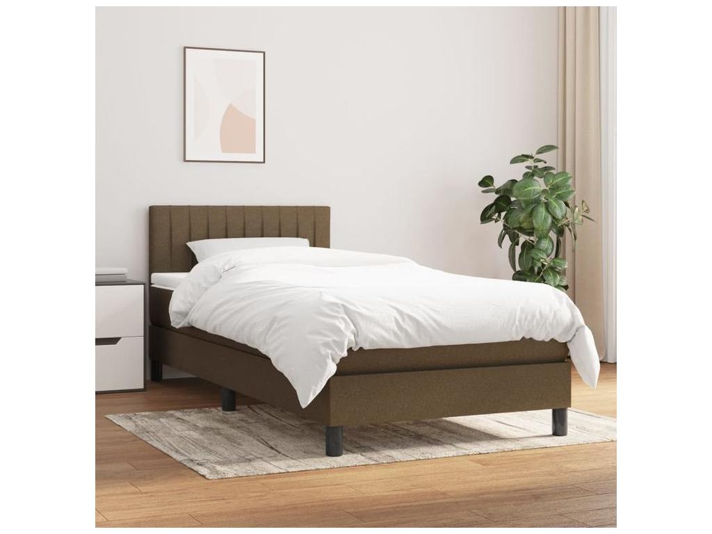 Sommier à Domopure de lit avec matelas Marron foncé 90x190 XDDW24392