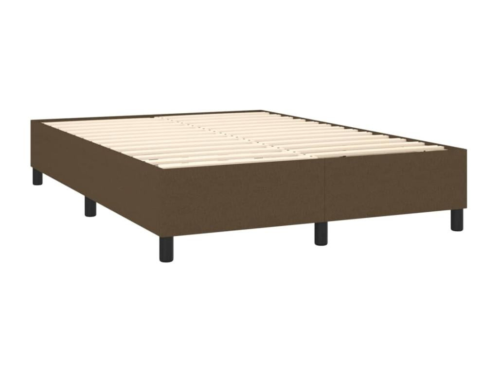 Lit à sommier tapissier avec matelas Marron foncé 140x190 cm LLJJ97183
