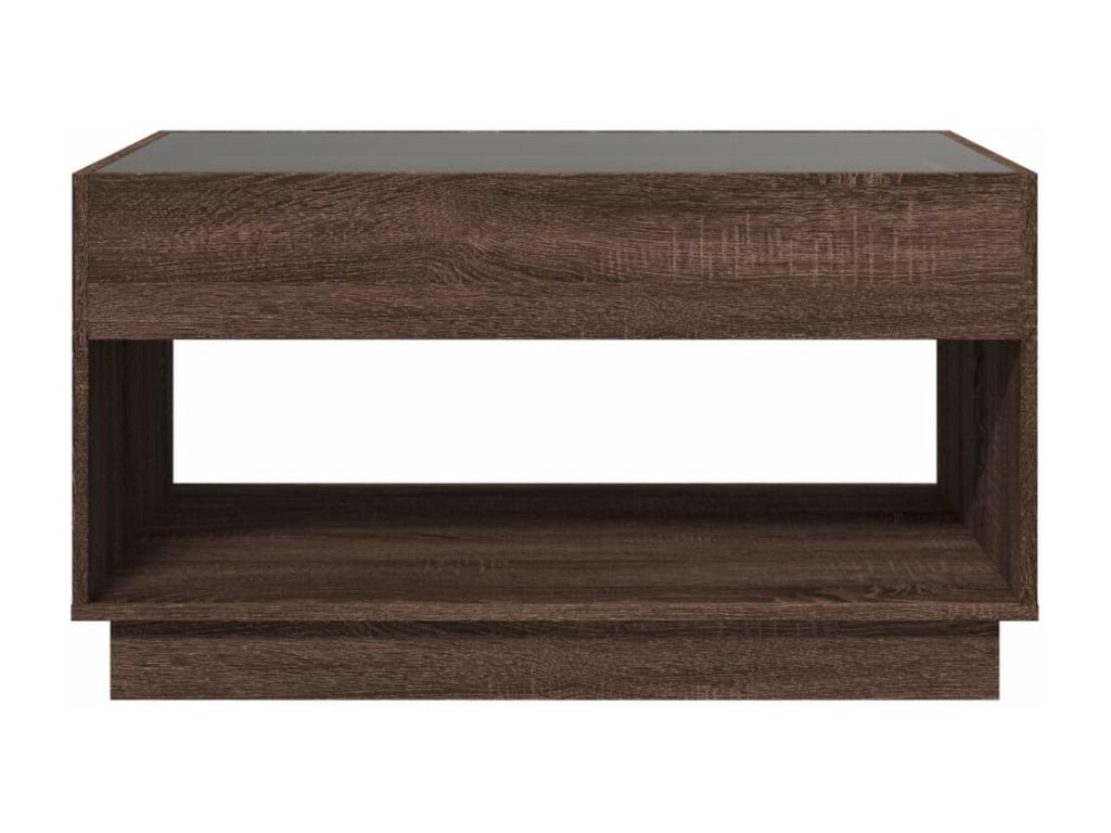Table basse avec LED infini chêne marron 90x50x50 cm DUPB65476