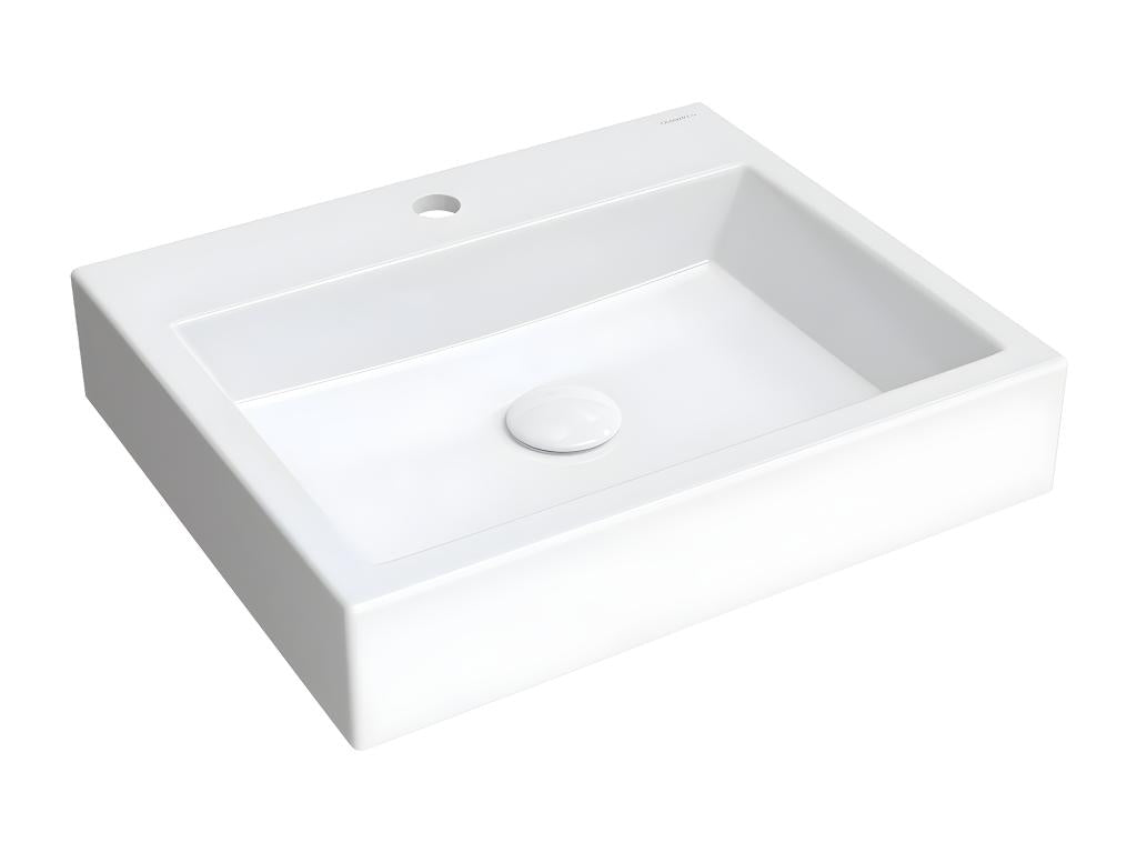 Vasque murale Decohaute 50x42 cm blanc brillant bonde de vidage inclus NVEC59143