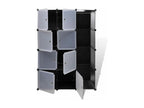 Armoire modulaire 9 compartiments noir et blanc 109x36,5x143 cm DTHE72194
