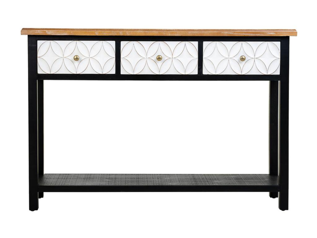 Console en bois avec 3 tiroirs 120x40x81 CUSJ84788