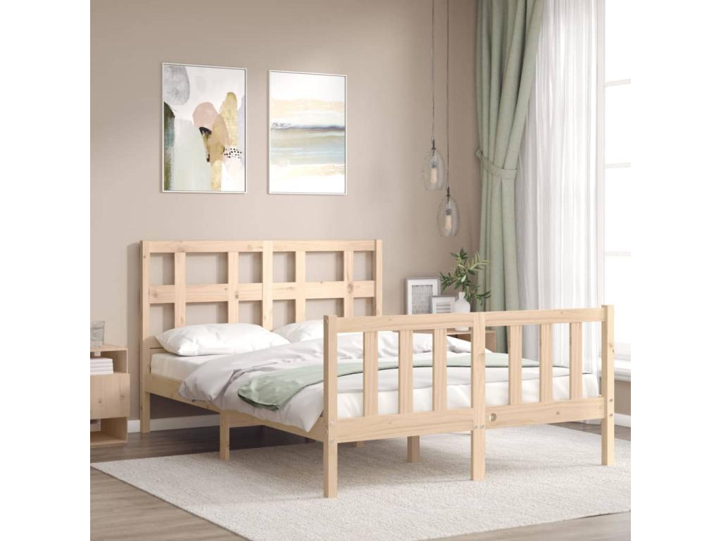 Cadre de lit sans matelas bois de pin massif ZMXZ19991