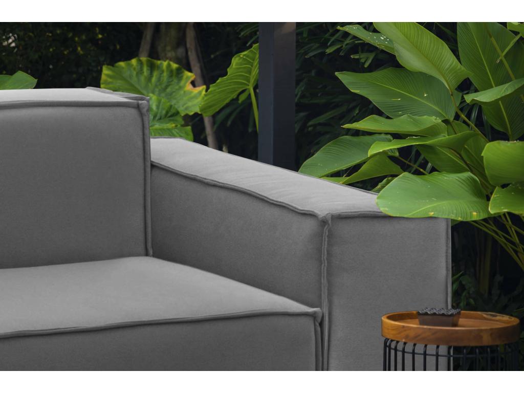 Fauteuil Decohaute Fauteuil de salon Made in Italy Fauteuil relaxant en tissu rembourré 140x95h70 cm Gris GRDQ04858