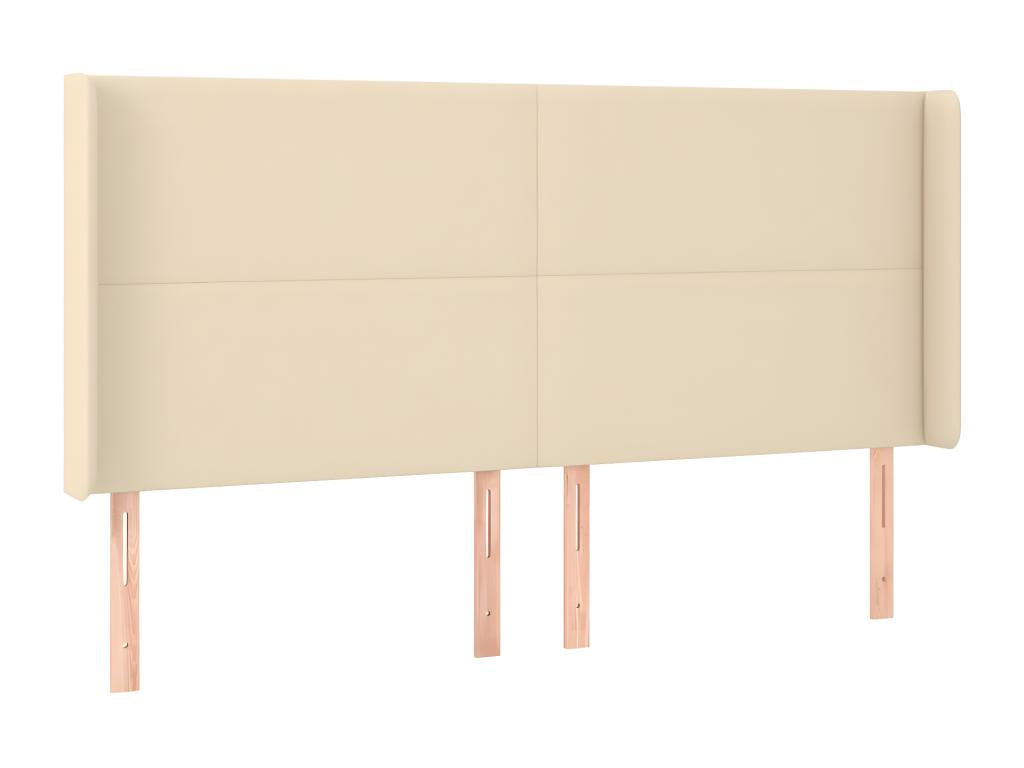 Sommier tapissier avec matelas et LED Crème 160x200 cm Tissu XOAF16308