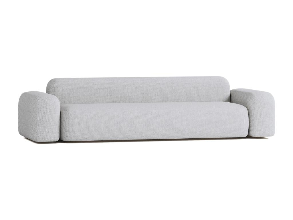 Canapé Droit Contemporain Max 4 Places en Tissu Gris Clair ZBCO88370