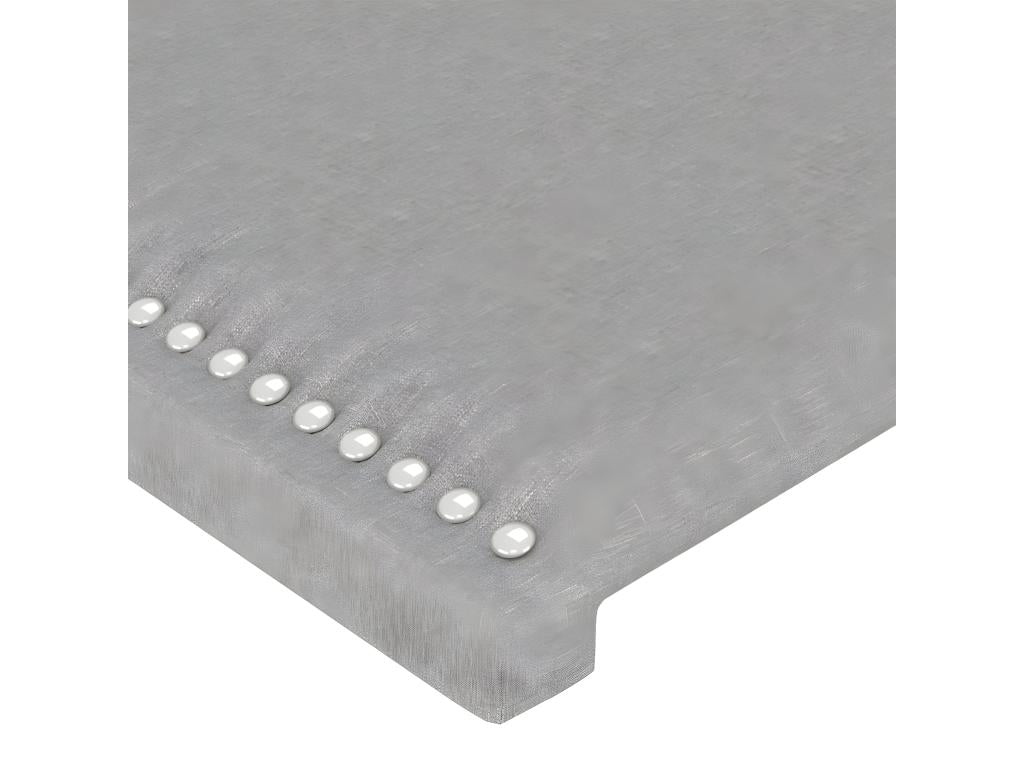 Tête de lit avec oreilles Gris clair 183x16x118/128 cm Tissu SERU83348