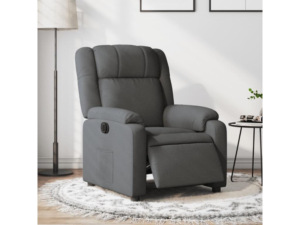 Fauteuil inclinable électrique Gris foncé Tissu QEPQ66897