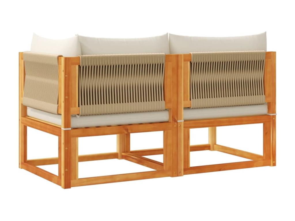 Canapé de jardin avec coussins 2 places bois massif d'Decohaute WAPD28540