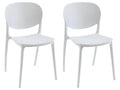 Lot de 2 chaises empilables en polypropylène - Blanc - Domopure DSFN94274