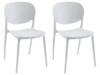 Lot de 2 chaises empilables en polypropylène - Blanc - Domopure DSFN94274