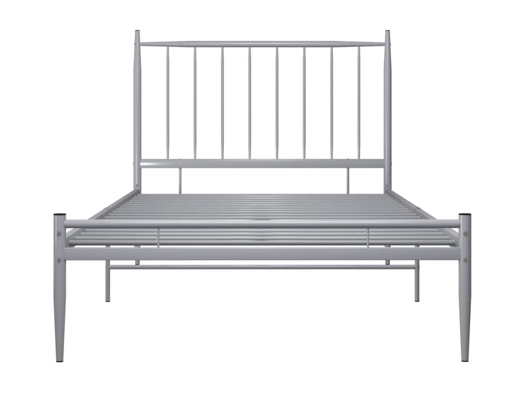 Cadre de lit sans matelas gris métal 100x200 cm LWCE16004