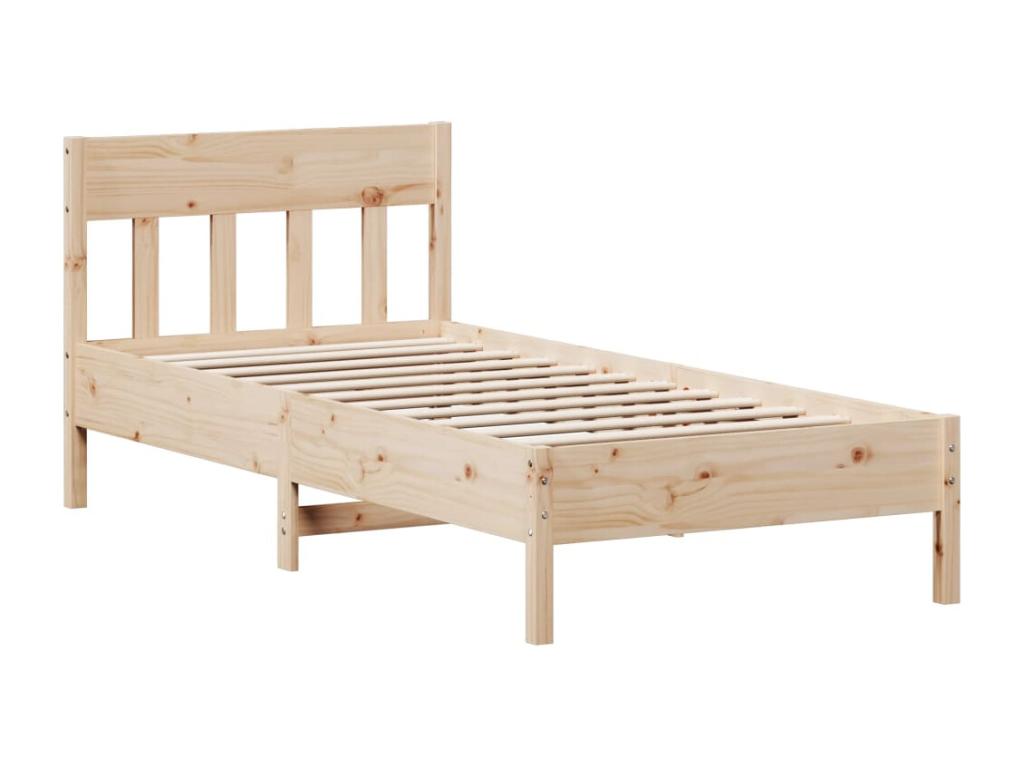 Cadre de lit sans matelas 75x190 cm bois de pin massif FMCN19802