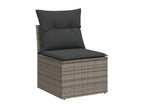 Salon de jardin avec coussins 7 pcs gris résine tressée PCWV45120