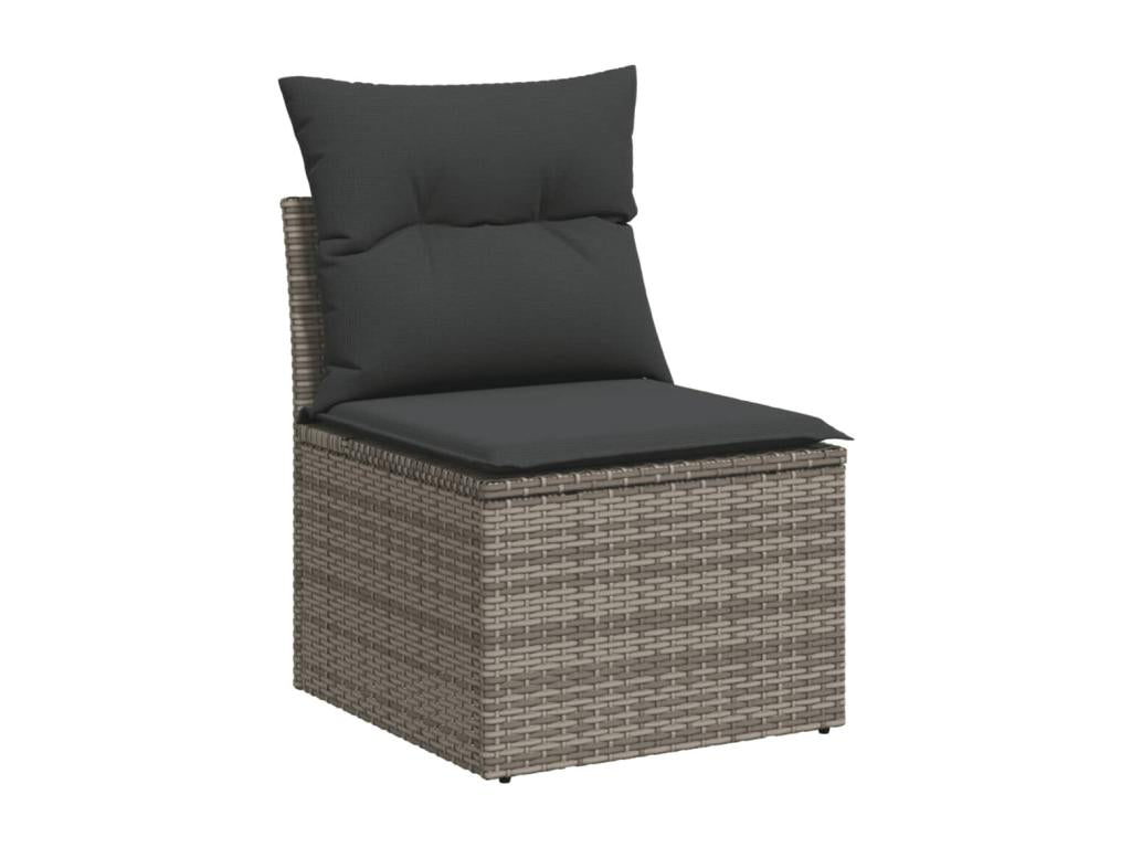 Salon de jardin avec coussins 7 pcs gris résine tressée PCWV45120