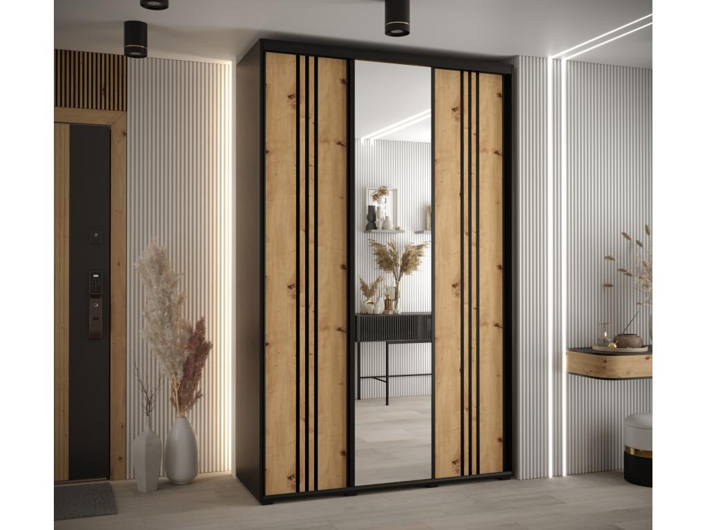 ARMOIRE Decohaute 7 À PORTES COULISSANTES 235.2/150/60 3 portes Blanc/Decohaute/Argent OCXH54694