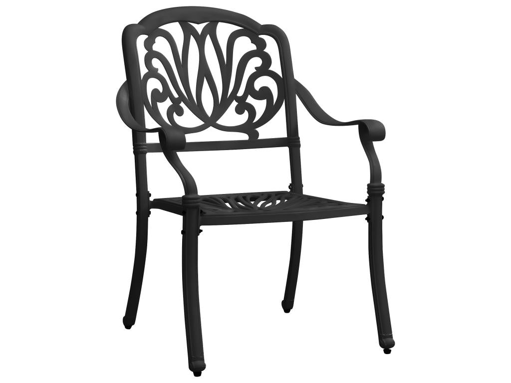 Chaises de jardin lot de 2 Aluminium coulé Noir XOAD73864
