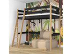 Lit mezzanine en bois N03 Noir / Chêne Naturel 90x180 HVYY28124