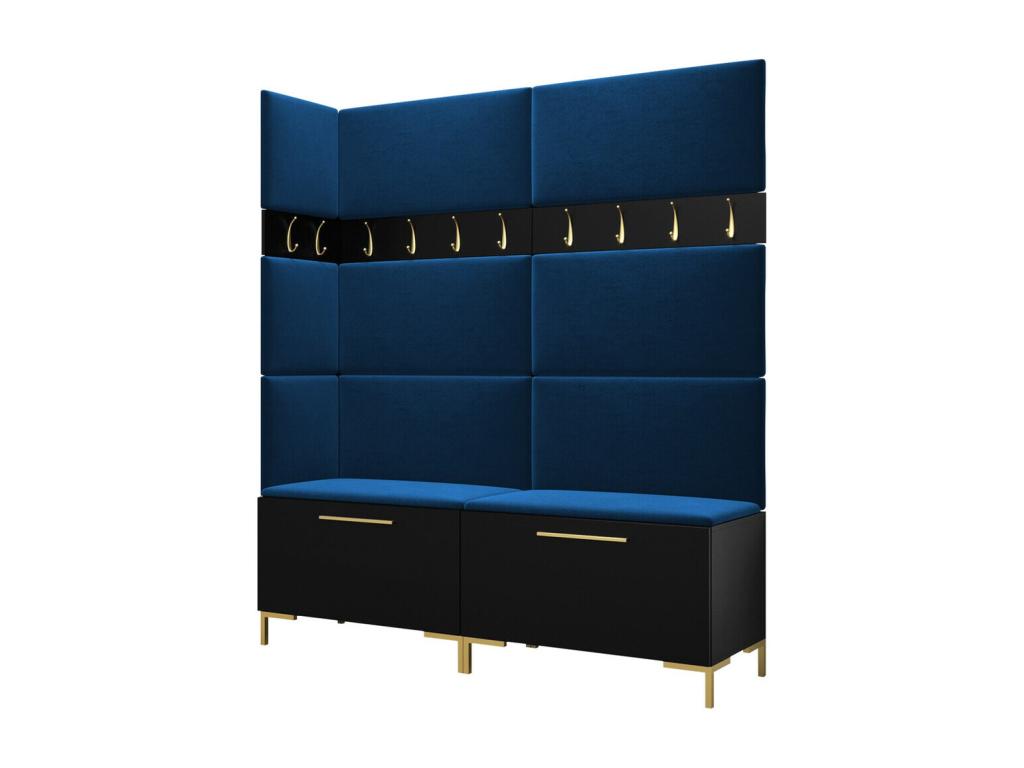 Meuble d'entrée Decohaute 104 196x168x46cm Noir Stratifié - Tapisserie À suspendre - À poser OUSC29692