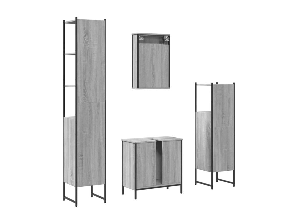 Ensemble de meubles de salle de bain 4 pcs Decohaute gris FFFI17130