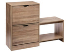 Meuble à chaussures en bois coloris naturel - L.100 x l.32 x H.80 cm EOOD16027