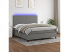Sommier à décohaute de lit et matelas et LED Gris foncé 160x200 cm ONVR78917